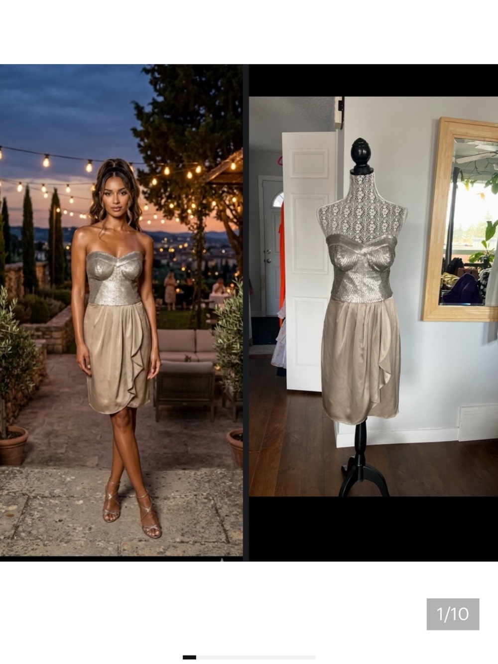 Designer Ted Baker 💯 Silk Sequin Bodice Cocktail Party Dress. Ted 3 = Size 8.